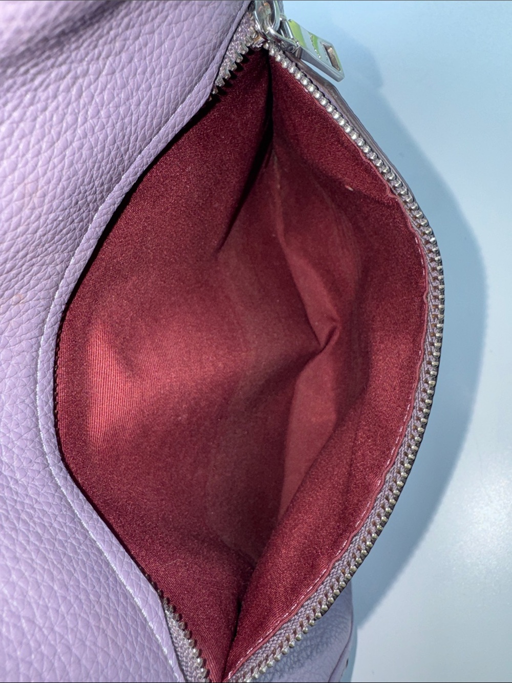 Coach Lavender Purple Leather Ellie File Crossbody Shoulder Bag Silver Hardware - Picture 13 of 15